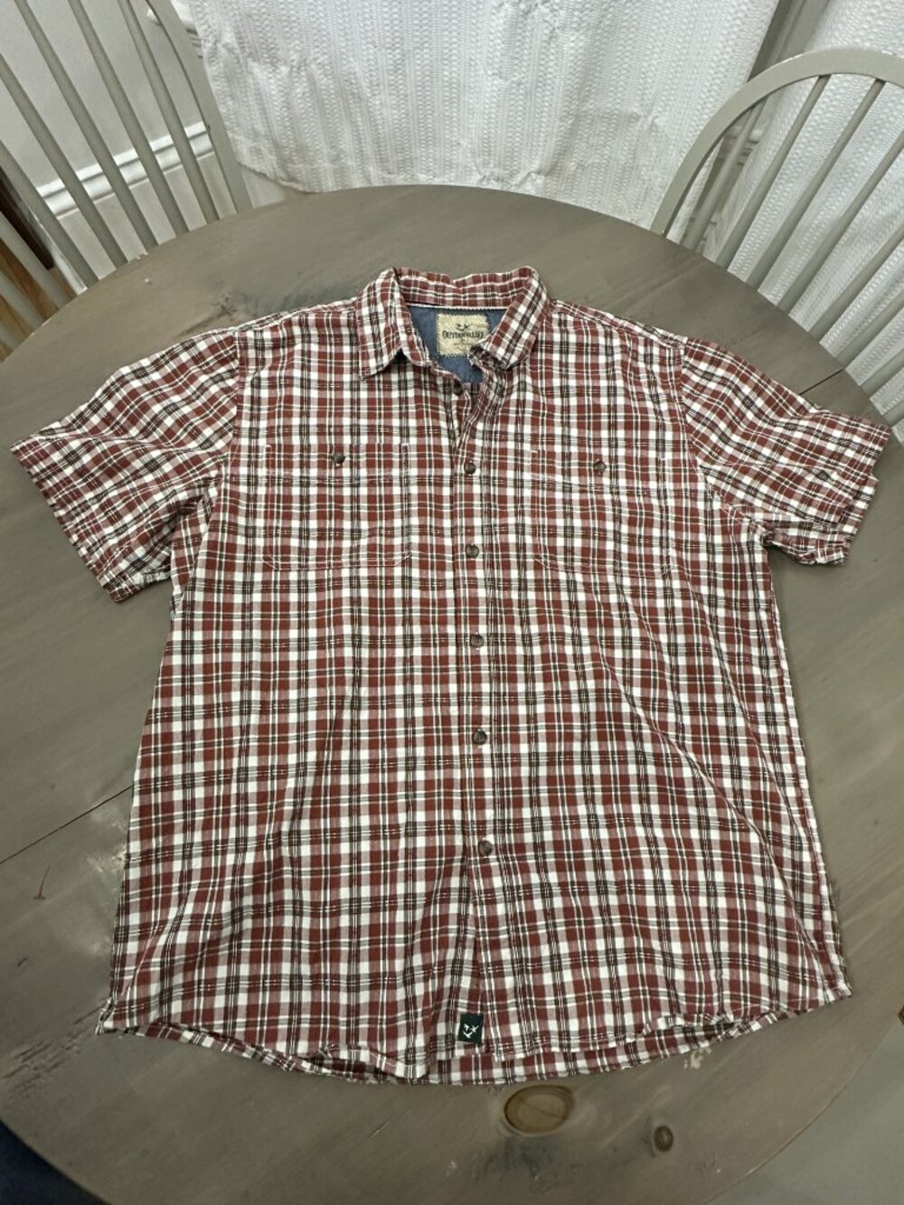 MENS OUTDOOR LIFE TEXTURED PLAID SHIRT SIZE XL 100% COTTON